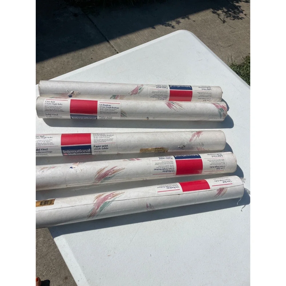 5 Rolls International Wallcoverings Pre-Pasted Vinyl Wallpaper BS7136 Multicolor